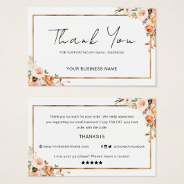 Automne Floral Merci Pour Votre Commande Petite En