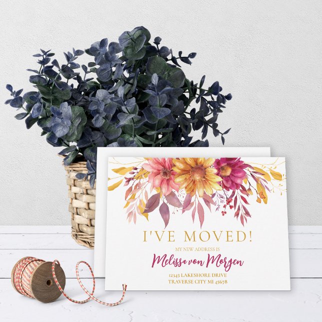 Automne Floral Moving Faire-part (Créateur téléchargé)