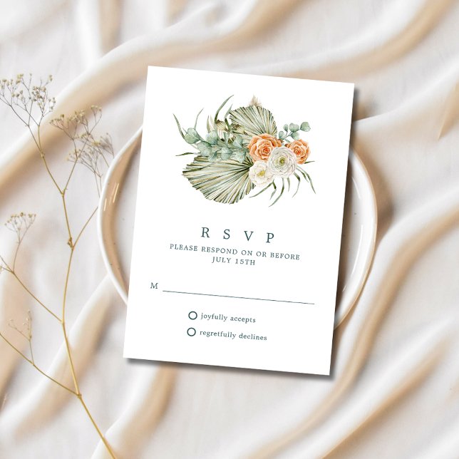 Automne Floral Rustique Mariage extérieur RSVP (Fall Floral Rustic Outdoor Wedding RSVP)