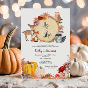 Automne Floral Woodland Genre Reveillez Invitation