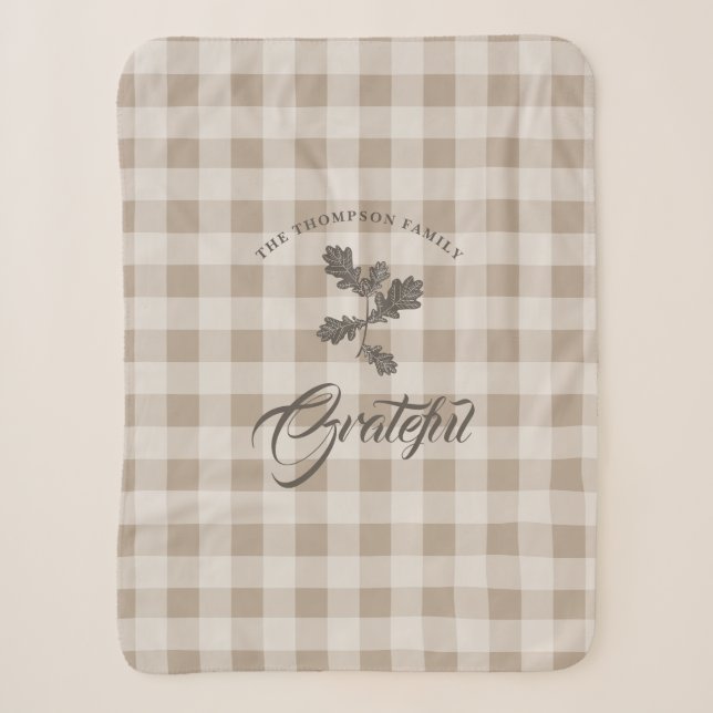 Automne Gratitude Folio Taupe Plaid (Devant)