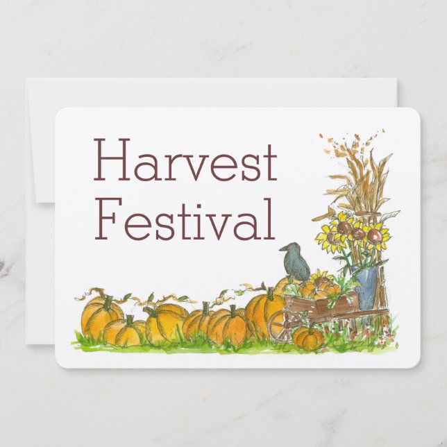 Automne Harvest Festival Invitation Citrouille Pat (Devant)