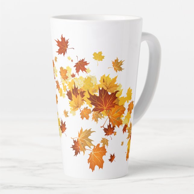 Automne laisse Latte Mug (Angle droit)