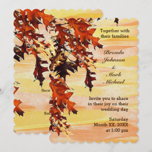 Automne laisse le Faire-part de mariage de couleur