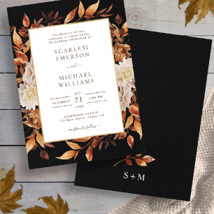 Automne laisse l'élégante invitation de mariage