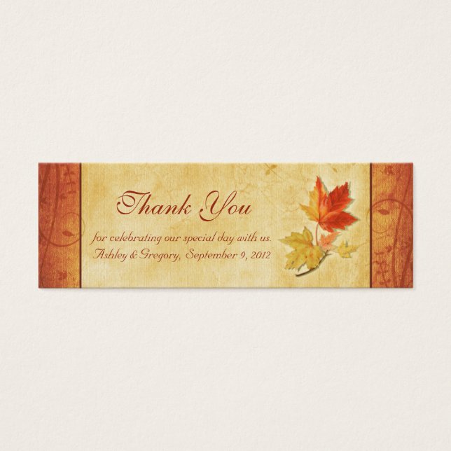 Automne laisse Mariage Merci Favoriser les étiquet (Devant)
