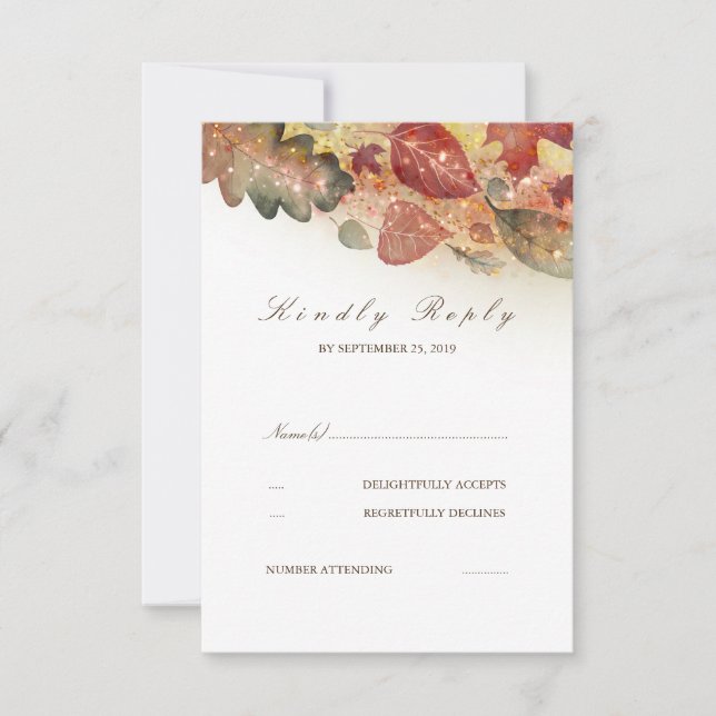Automne Leaves Mariage RSVP (Devant)