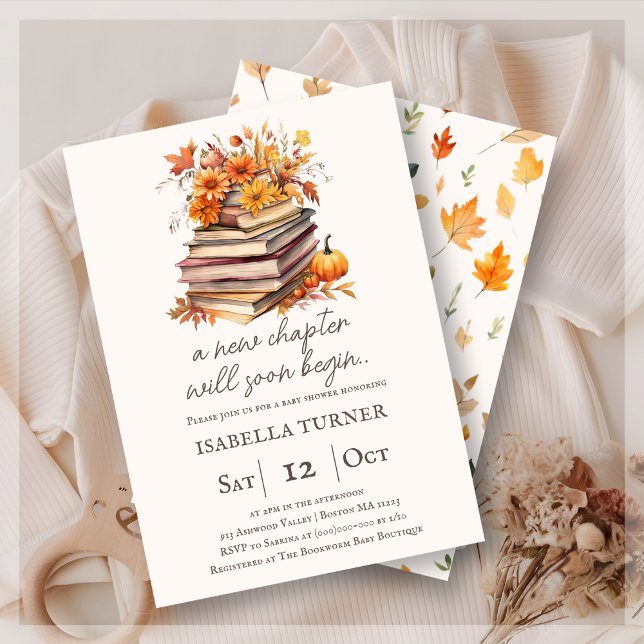 Automne Livre Thème Baby shower Invitation (Créateur téléchargé)