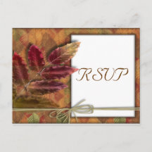 Automne Mariage Automne Carte postale RSVP