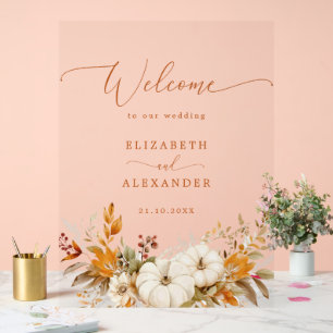 Automne Mariage moderne Brûlé orange Bienvenue