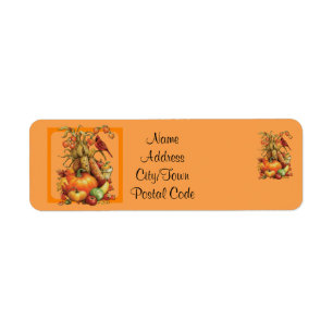 Automne Moisson Orange Retour Adresse Étiquettes