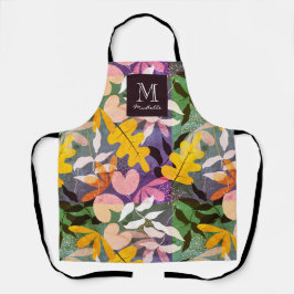 Automne Monogramme personnalisé Abstrait tablier f