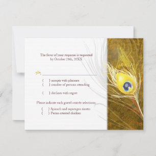 Automne Peacock Plumes Mariage choix de repas RSVP