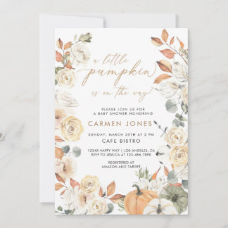 Automne Petite Citrouille Invitation Baby shower