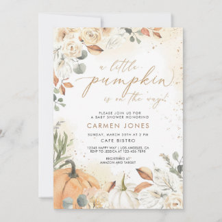 Automne Petite Citrouille Invitation Baby shower