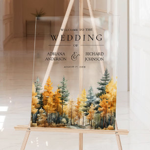Automne Pins Mariage Bienvenue