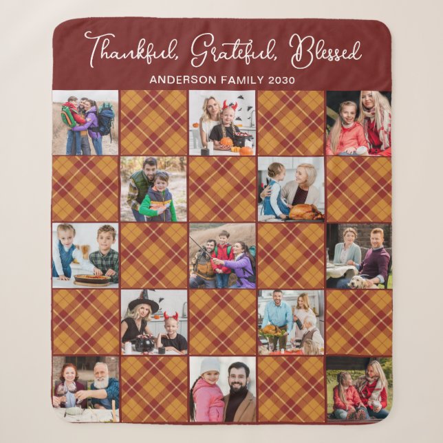 Automne Plaid Personnalisé Unique 13 Photo Collage (Devant)