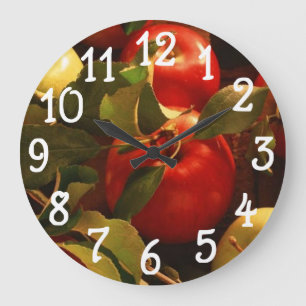 Automne Pommes Design Cuisine Mur Horloge