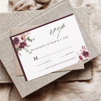 Automne Romance Aquarelle Mariage floral RSVP