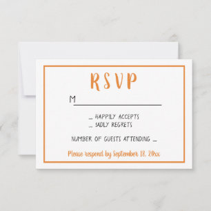 Automne RSVP Orange Autumn Wedding Party Minimalis