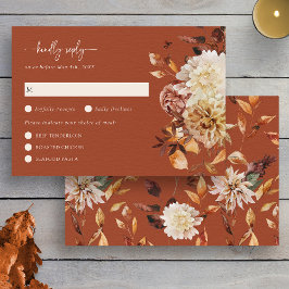 Automne Russe Feuille Terracotta carte RSVP