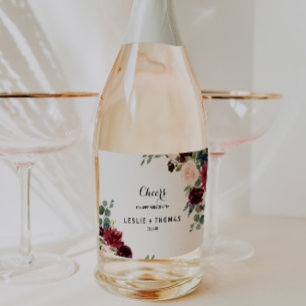 Automne Rustique Bourgogne Mariage Étiquette à vin