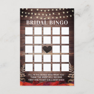 Automne rustique épousant des cartes de bingo-test