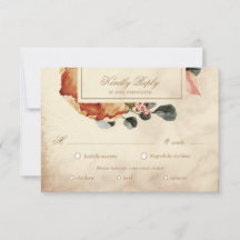Automne se sentir élégant floral RSVP carte de cho