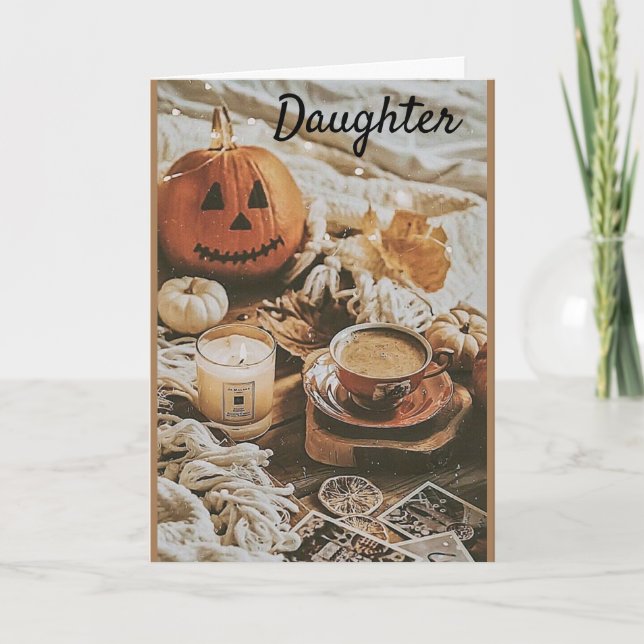 AUTOMNE *SOUHAITS D'ANNIVERSAIRE* CARTE DE FILLE (Devant)