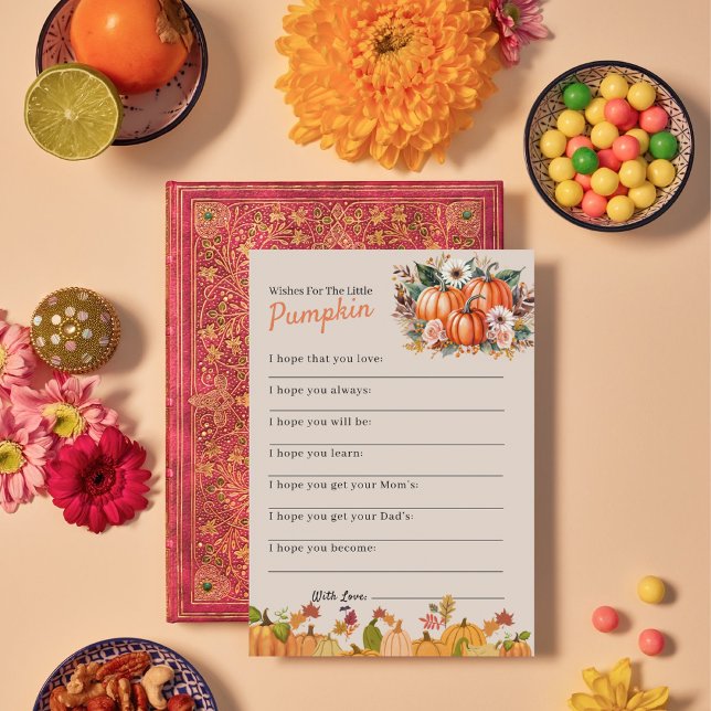 Automne Souhaits pour carte de conseil Baby shower (Créateur téléchargé)