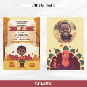 Automne Thanksgiving Anniversaire Photo Invitation