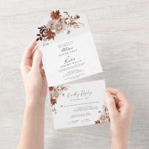 Automne Tout En Un Faire-part de mariage