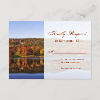 Automne Trees Lac Mariage campagnard RSVP Cartes