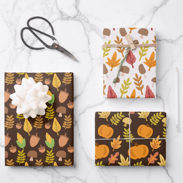 Automne Woodland Citrouille Feuille Thanksgiving (Recto)