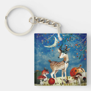 Automne Woodland Friends Deer Forest Illustration