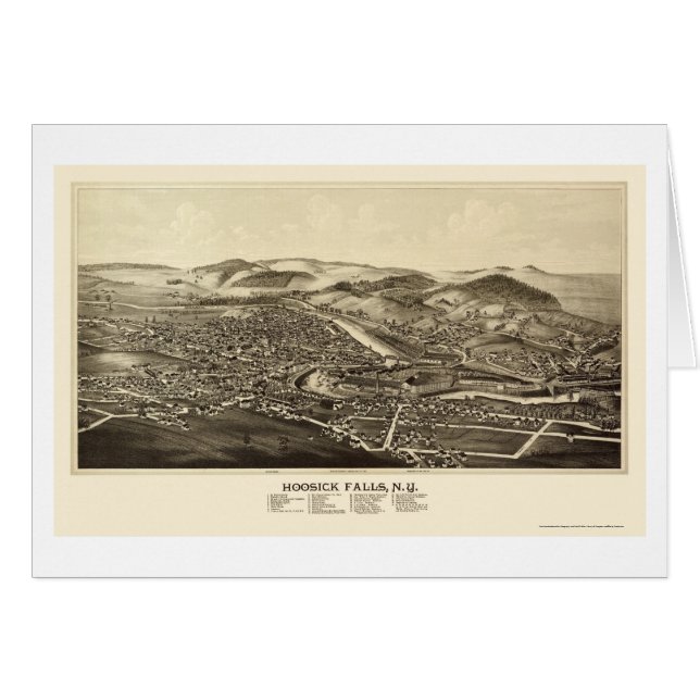 Automnes de Hoosick, carte panoramique de NY - (Devant horizontal)