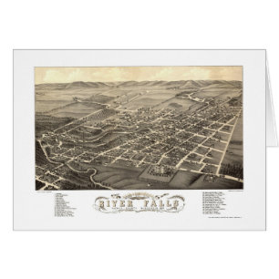Automnes de rivière, carte panoramique de WI -