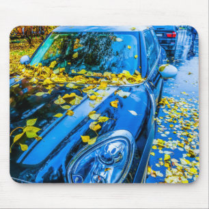 Automobil, Auto - Saison gefallener Blätter Mousepad