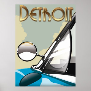 Automobil-Reiseplakat Detroits Michigan Vintages Poster
