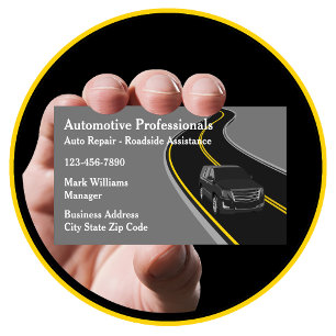 Automobil-Reparaturservice auf der Straße Visitenkarte