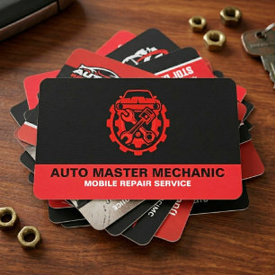 AUTOMOBIL-REPARATURSERVICE   AUTO MECHANIKER VISITENKARTE