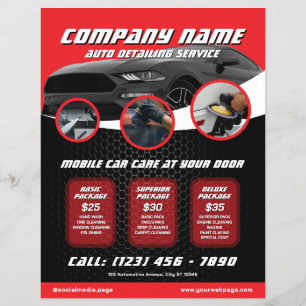 Automobildetailing-Flugblatt Flyer
