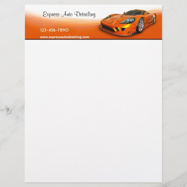 Automobildetaillierer Briefbogen (Vorderseite)