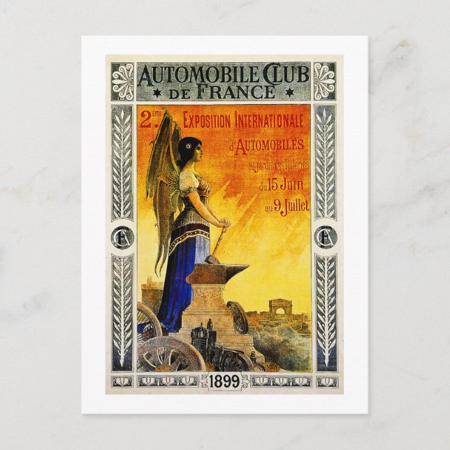 Automobile Club de France 1899 Postkarte (Vorderseite)