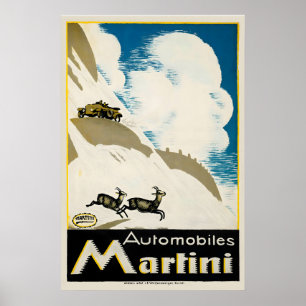 Automobile Martini Schweizer Retro Oldtimer Poster