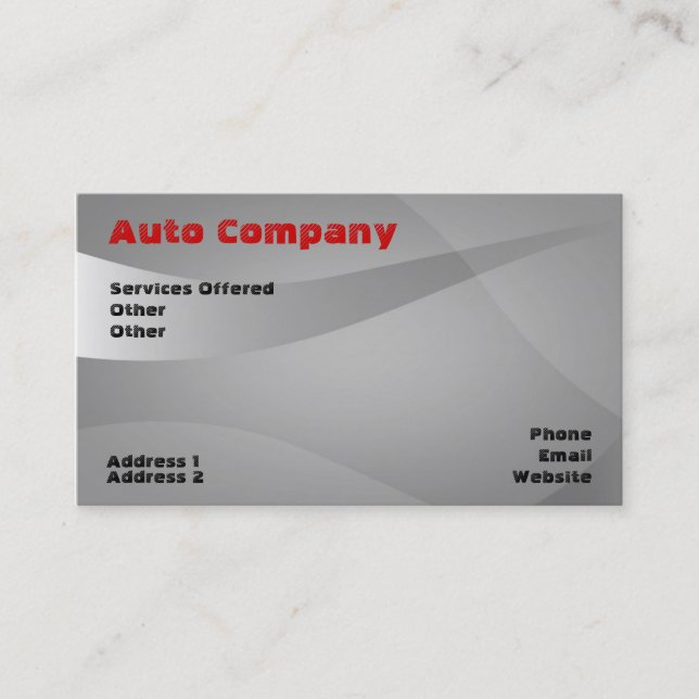 AutomobilVisitenkarte Visitenkarte (Vorderseite)