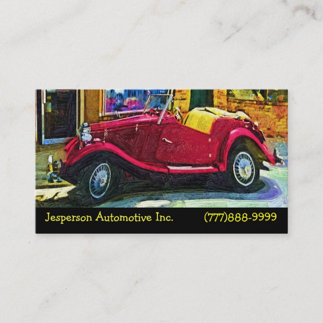 Automobilwiederherstellung der klassischen Autos Visitenkarte (Vorderseite)