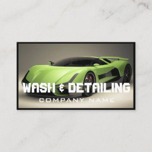 Automotive Car Wash & Auto Detection Modernes Schw Visitenkarte