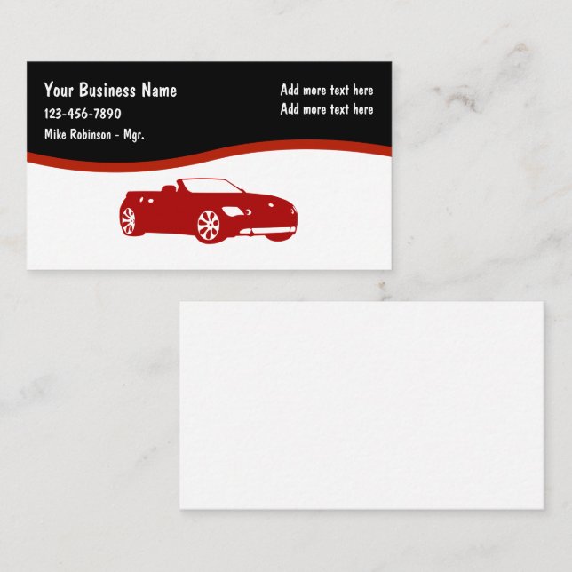 Automotive Moderne, einfache Visitenkarten Visitenkarte (Vorne/Hinten)