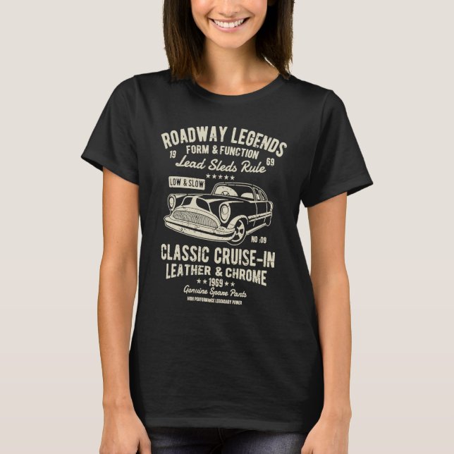 Automotive Nostalgia Classic Car Cruise in Distres T-Shirt (Vorderseite)